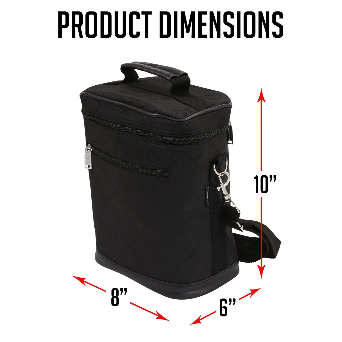 Primeware 6 Pack Bottle Beer Bag Extra Thick Insulation Keeps Drinks Cold Multi-Use for Water, Beer, Coffee or Any Other Beverage, BYOB & Barbecues (Black)