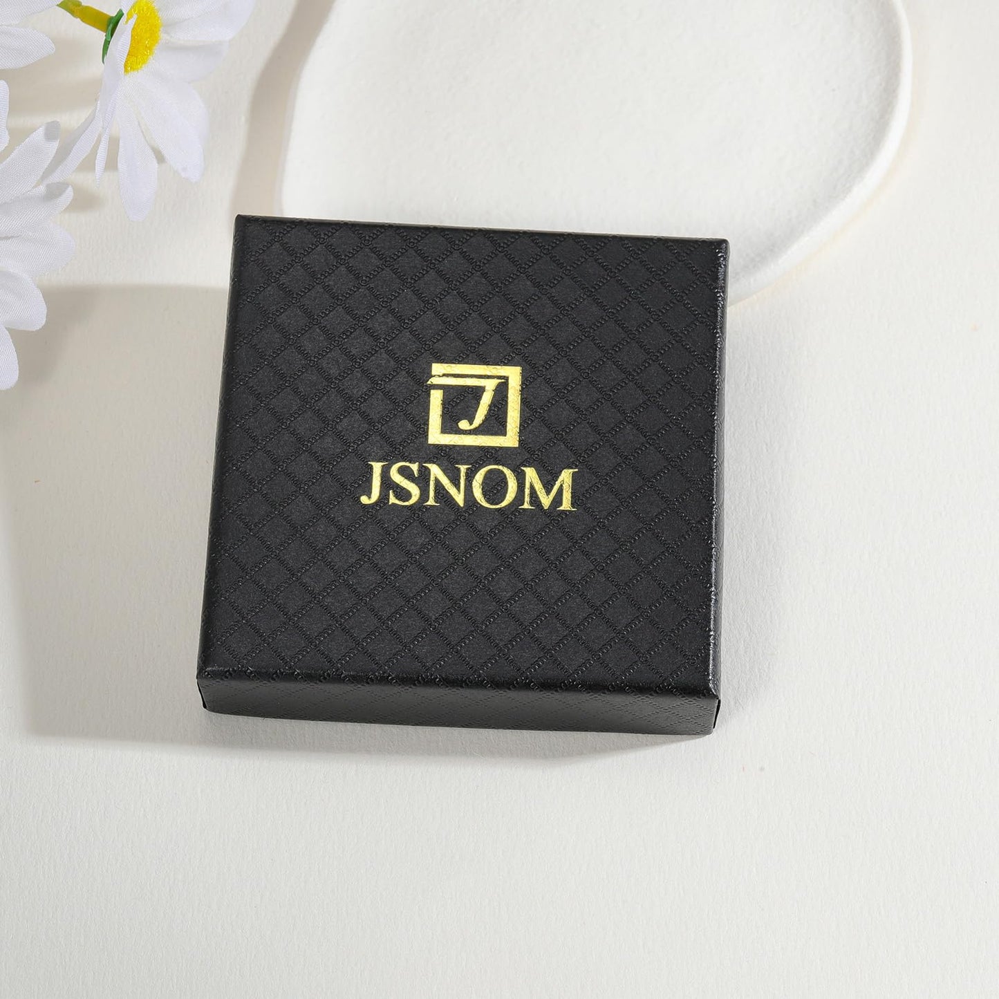 JSNOM Mens Leather Bracelet Gifts: Handmade Braided Genuine Leather Bracelet for Christmas Father's Day Birthday, Cuff Wristbands Black Bracelets Gifts for Men (Black, M-8.3inch)