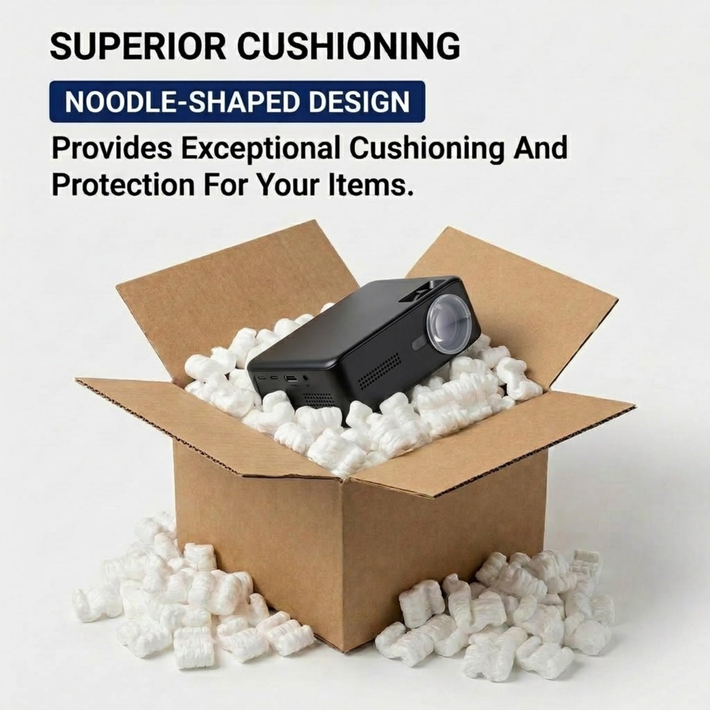 BOX USA 7NUTSW 7 Cubic Feet Loose Fill Packing Peanuts, White