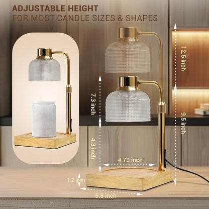 KLL Candle Warmer Lamp with Timer: Birthday Gifts for Women Mom Her - House Warming Gifts New Home, Room Decor - Dimmable Wax Melt Warmer for Jar Candles with 2 Bulbs