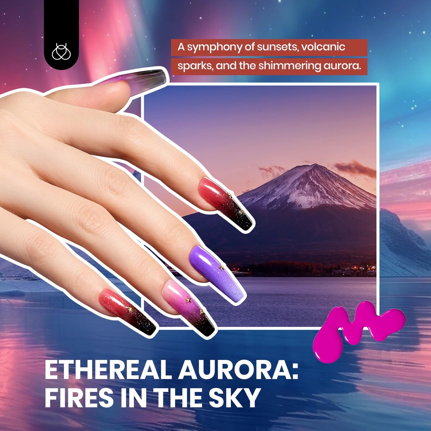 Beetles Fall Gel Nail Kit, Mystic Wonderland Gel Polish Set, 36 Colors Burgundy Brown Orange Red Polish Kit with Base Coat Glossy Matte & Glitter Top Coat Soak Off UV Led Nails Gifts for Women