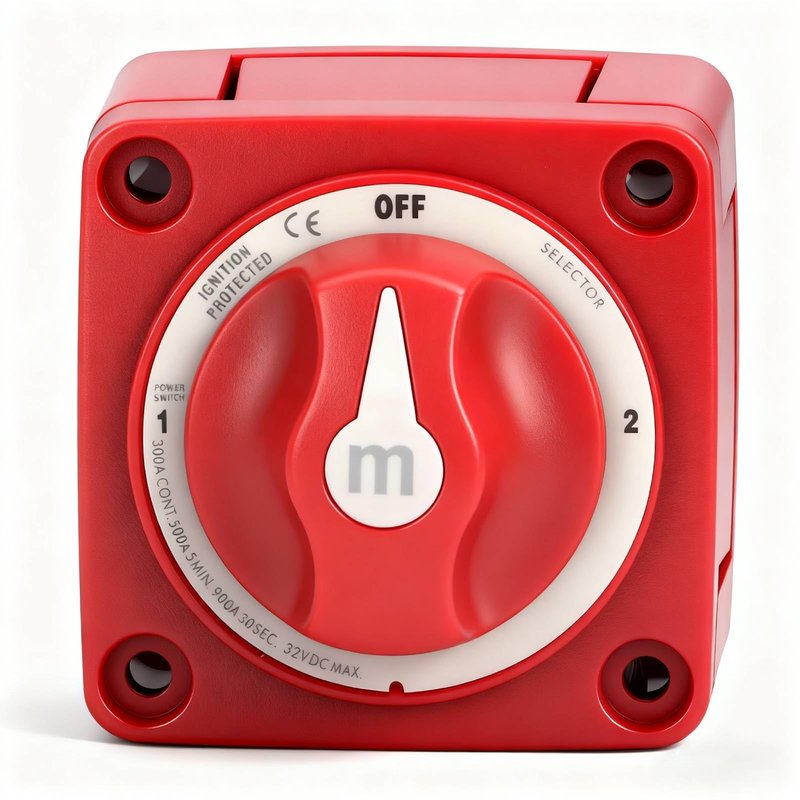 Battery Switch Boat Battery Disconnect Switch 300A 3 Position, High Sensitivity Dual Circuit Power Disconnect Cut Off Isolator for Marine Boat Car Truck Trailer RV, M Series Battery ON Off Kit