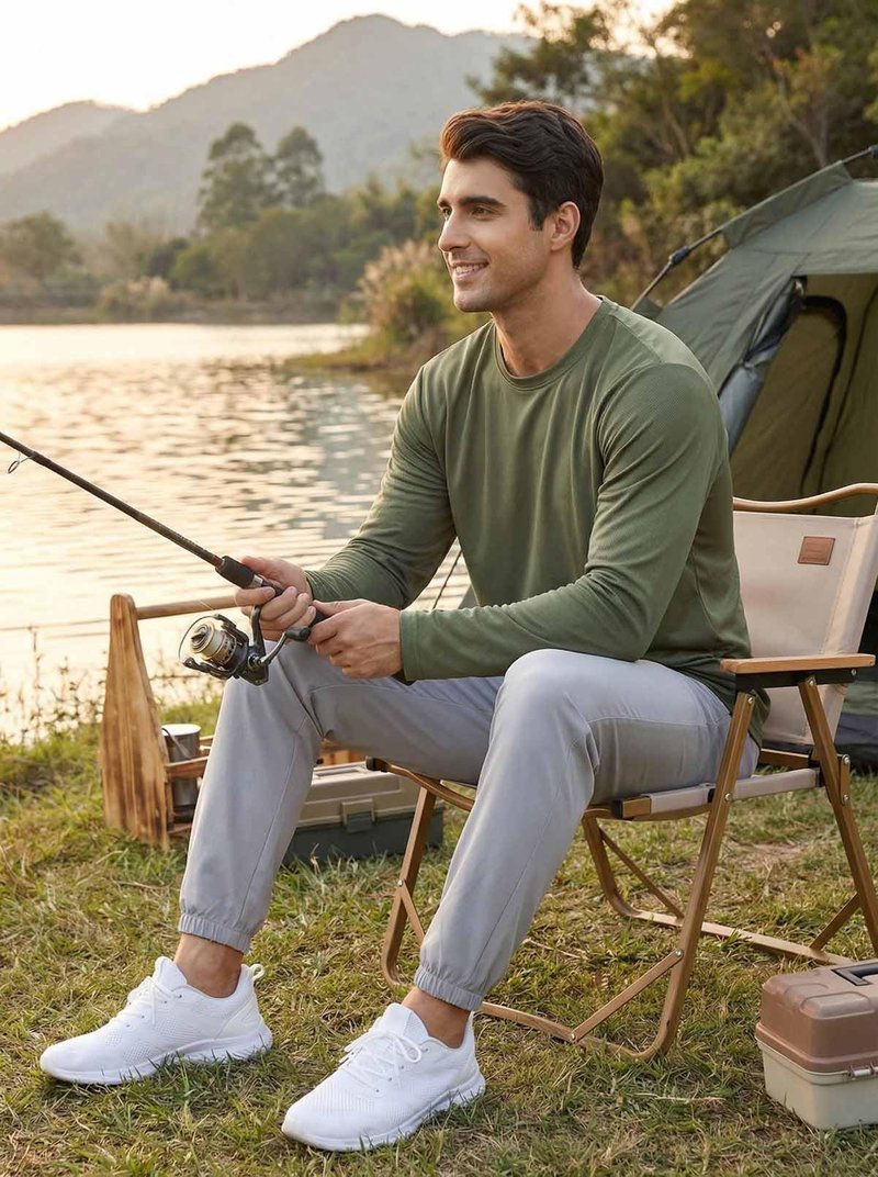 UV Sun Protection Long Sleeve T Shirts for Men Quick Dry Breathable Tshirts Athletic Casual Work Tees, 1 or 5 Pack