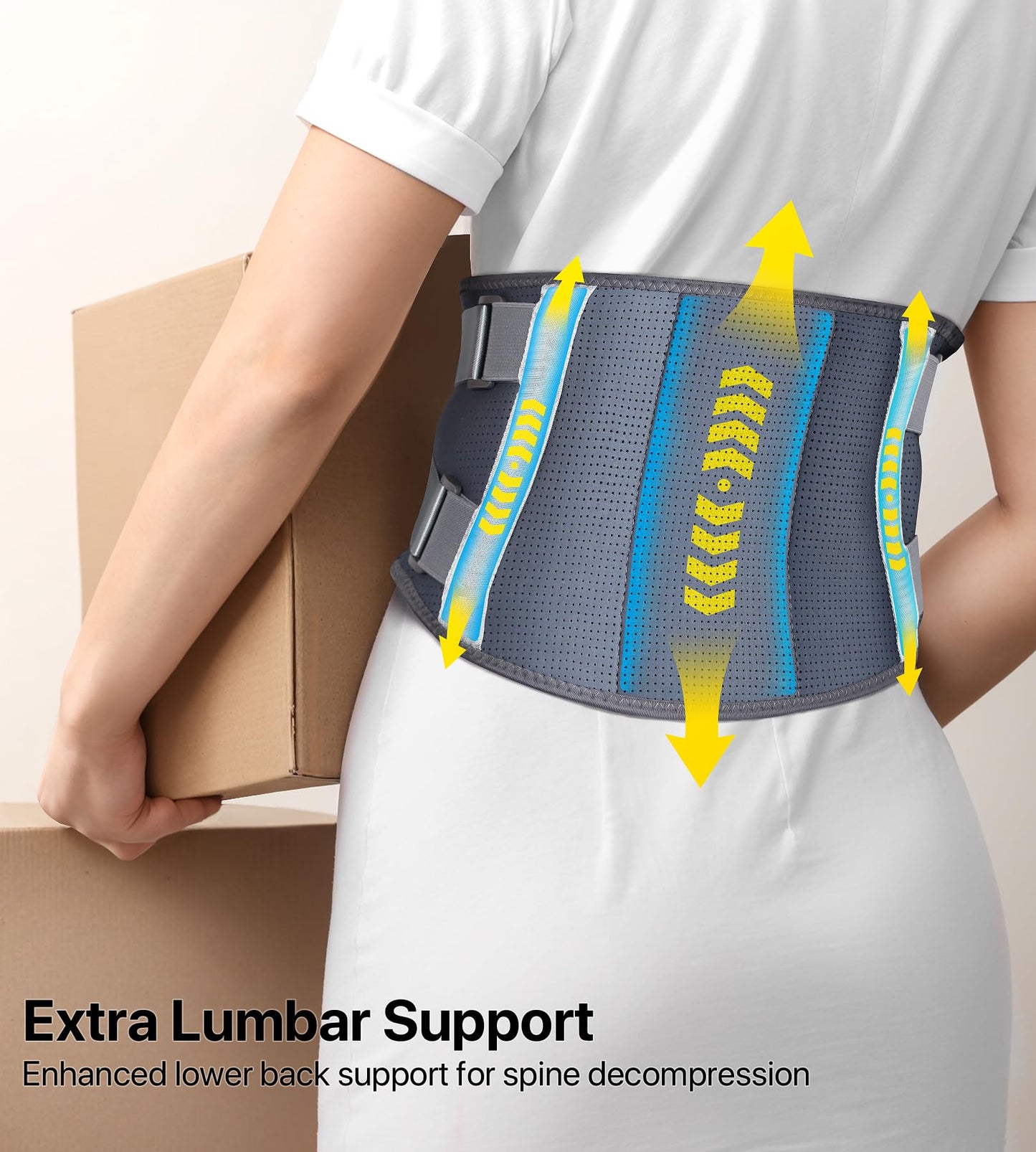 ALLJOY 67" Cordless Heating Pad for Back Pain Relief FSA Eligible HSA, Christmas Gifts for Women Men Mom Dad, Portable Lower Back Massager with 3 Heat 5 Vibration, Wireless Heating Pad for Cramps