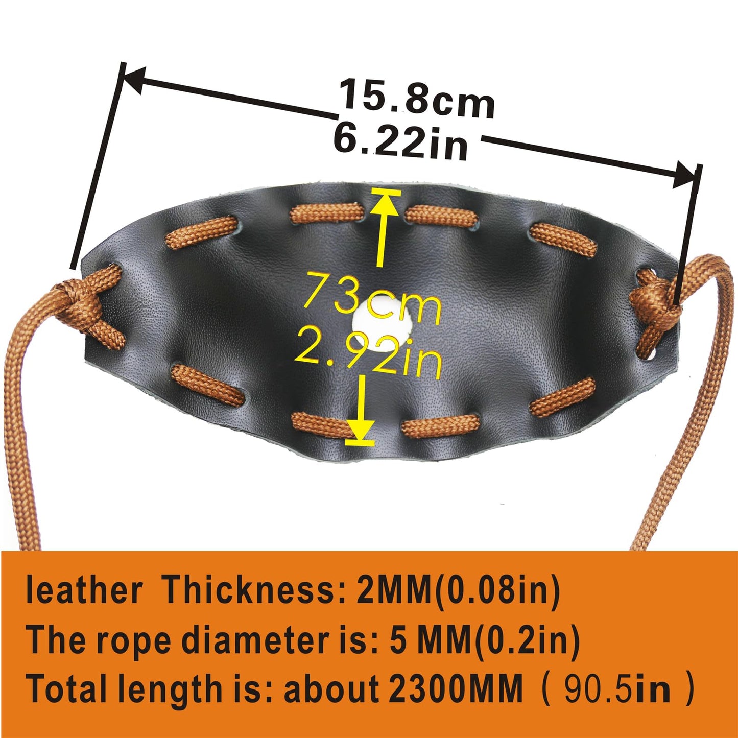 2 Packs Leather Shepherd Sling Handmade Paracord Shepherds Sling Rock Thrower Old-Fashioned Slingshot Dog Ball Launcher
