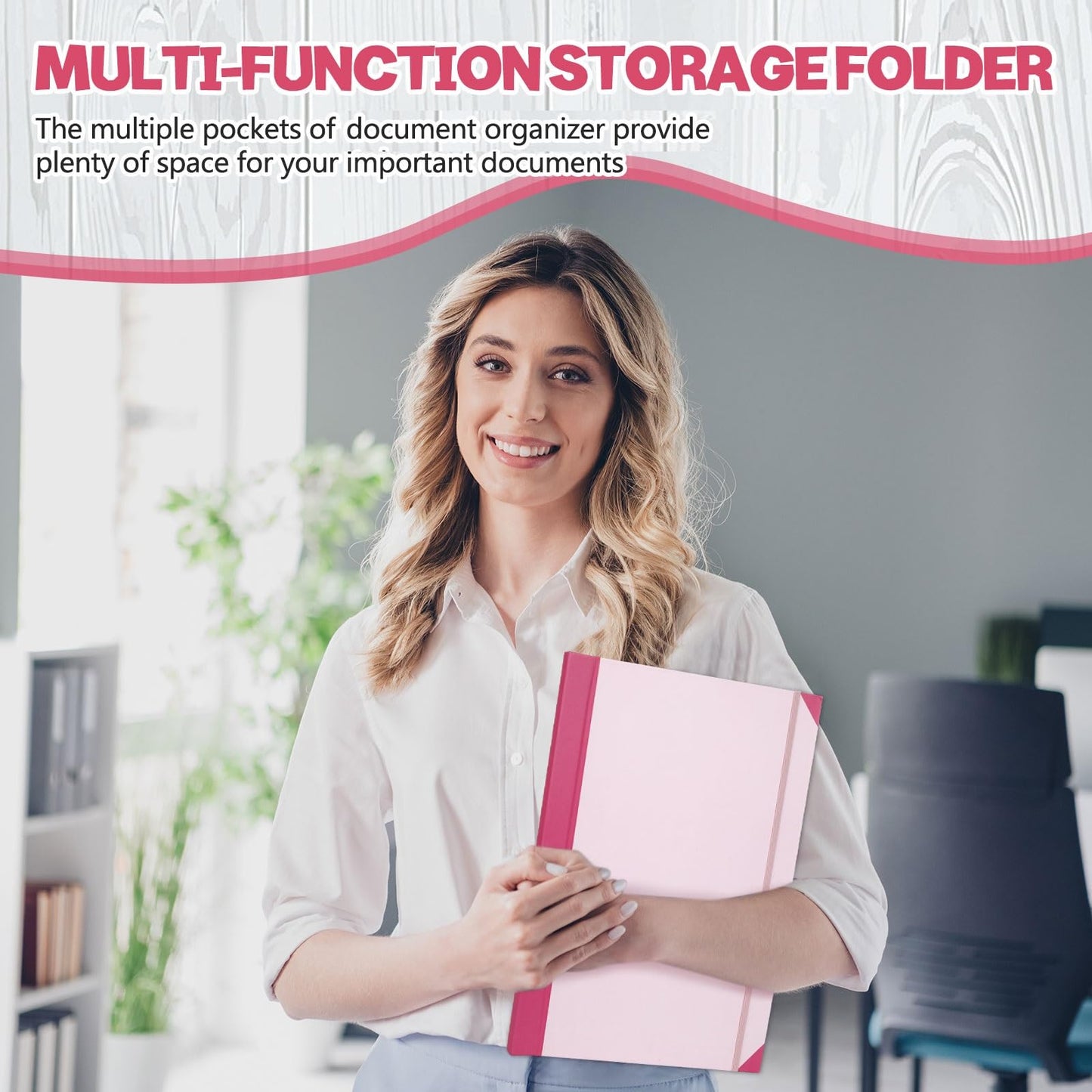 LemonSecret 2 Pack Important Document Organizer, Expanding File Binder with Sticky Notes, Paper Clips, Markers, Emergency Binder Folder for Important Papers, Certificates, Passport, Lifebook(Pink)