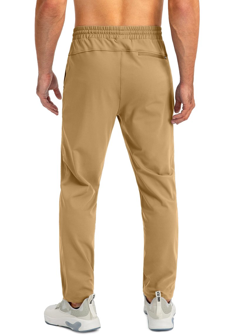 G Gradual Men's Sweatpants with Zipper Pockets Tapered Joggers for Men Athletic Pants for Workout, Jogging, Running (Dark Khaki, Small)