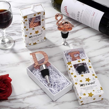 Miicol Wine Stopper, Prosecco Topper, Personalised Champagne Stopper, Rose Gold Wine Bottle Accessories, Wine Lovers Gift, Monogram Gift, Letter D