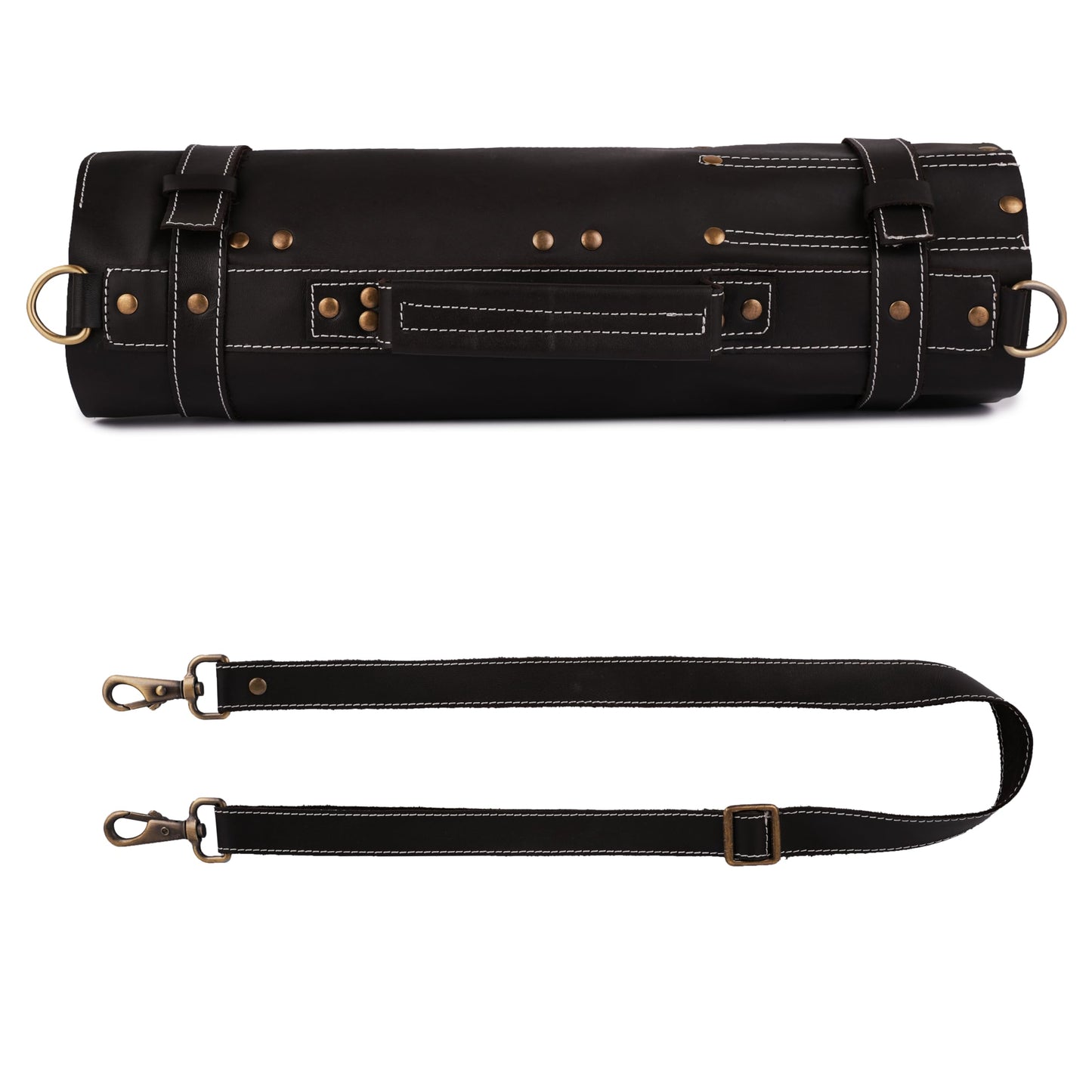 Tanner london Premium Leather Chef Knife Roll Bag – 18 Slot Knife & Tool Holder | Travel-Friendly Cutlery Organizer for Professional Chefs & Culinary Experts