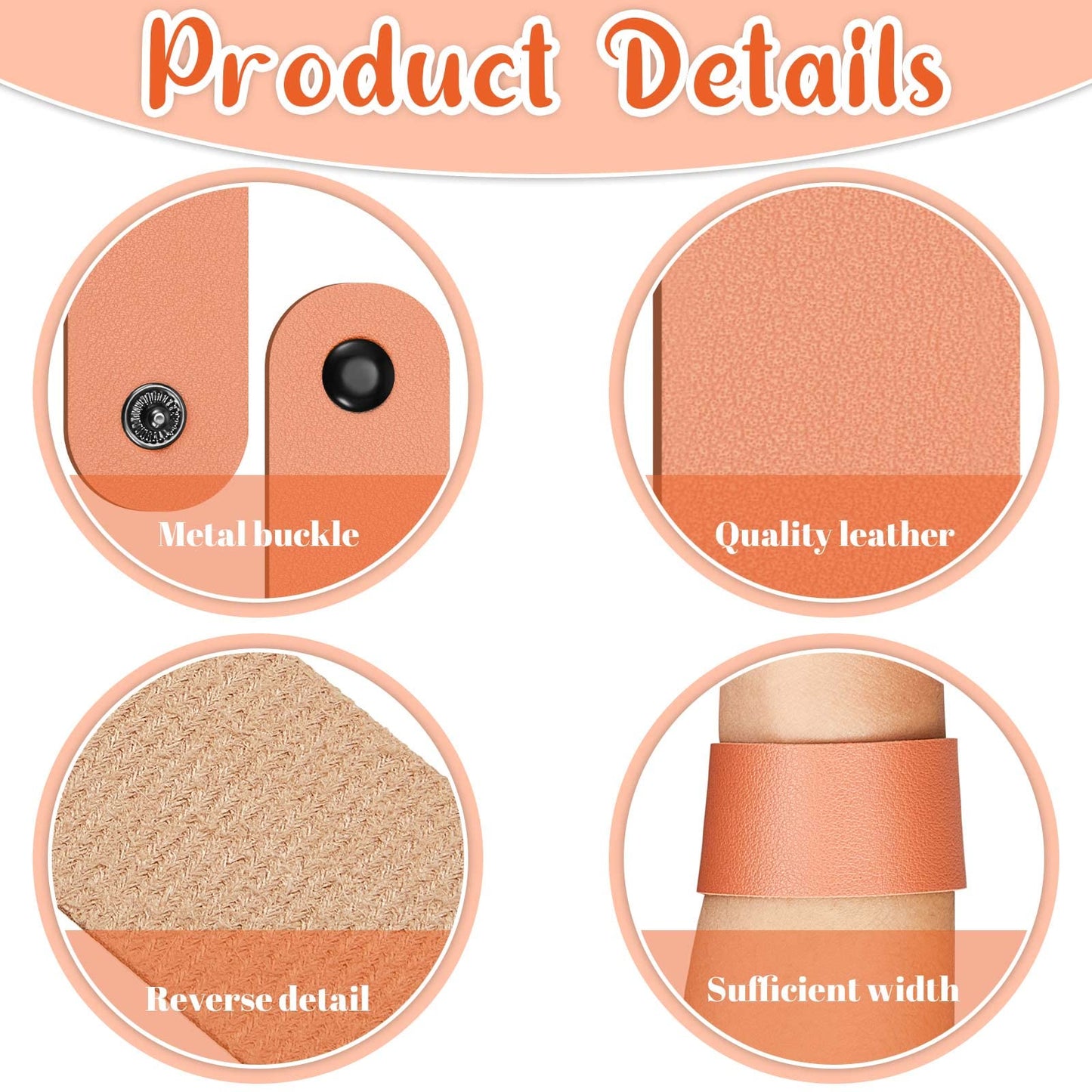 24 Pcs Plain PU Leather Bracelets Blank Snap Bracelets Wrist Cuffs DIY Craft Wristbands for Men Women Jewelry Making, 8.66 x 0.98 Inch, Leather Style