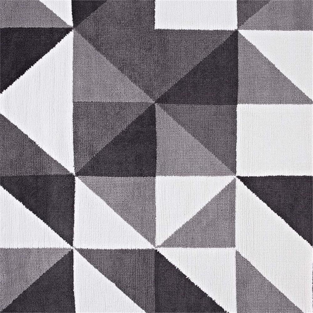 Modway Kahula Geometric Triangle Mosaic 8x10 Area Rug In Black, Gray and White