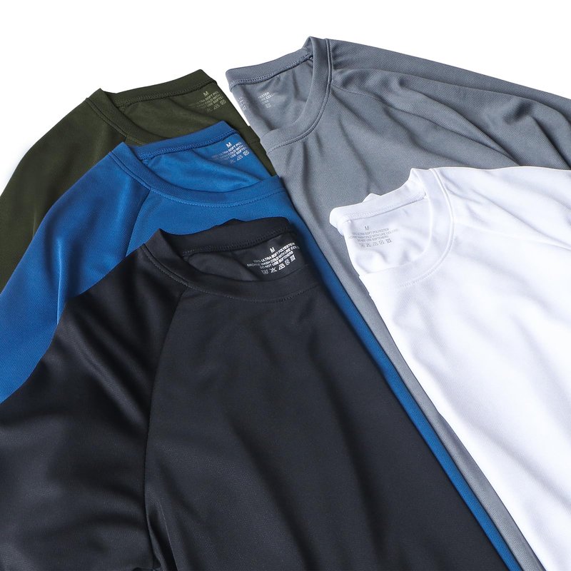 HovSiyla 5 Pack Running Shirts Men Sport Tops Dry Fit Gym Wicking Athletic T Shirts Breathable Cool Workout Shirts M