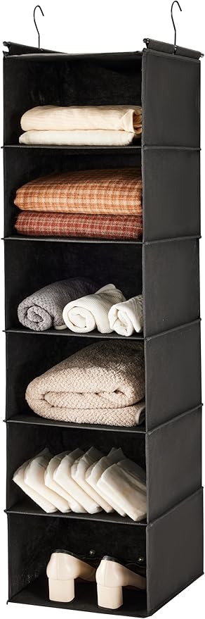 MAX Houser 6 Tier Shelf Hanging Closet Organizer, Closet Hanging Shelf