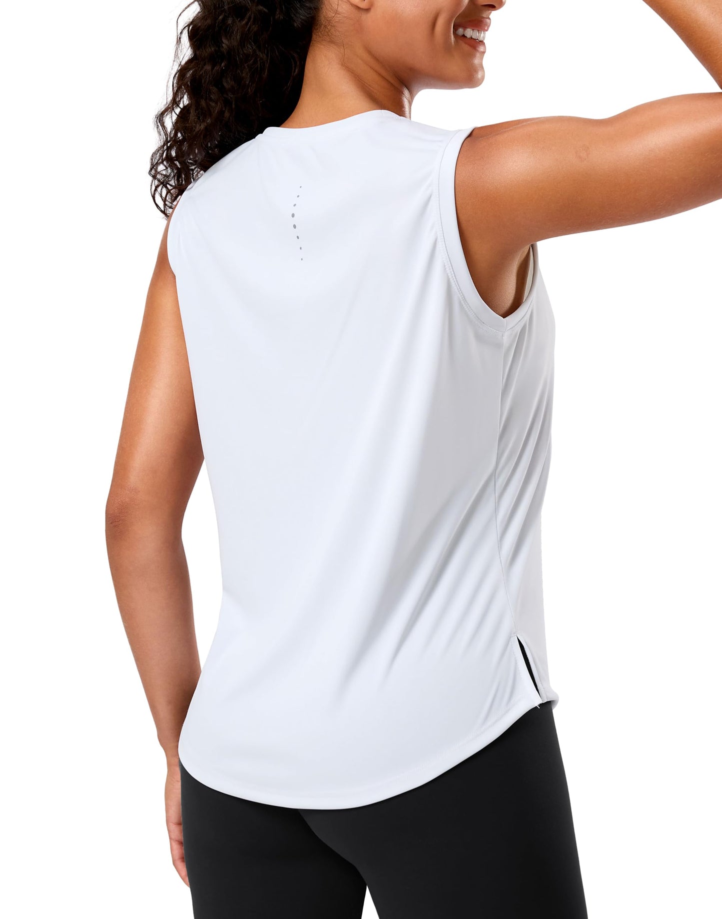 G Gradual Women's Sleeveless Workout Tops Lightweight High Neck Tennis Yoga Shirts Running Athletic Tank Tops for Women(White,M)
