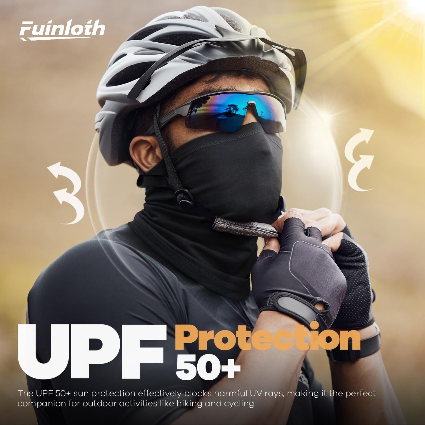 Fuinloth Neck Gaiter, 6 Pack Cooling UV Protection Bandana Face Mask Gator Scarf for Men Women Black+Gray+White+Green+Navy+Lavender