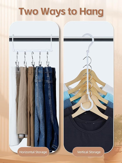 HOUSE DAY Closet Organizers and Storage, 16 Pack, Space Saving Hangers White