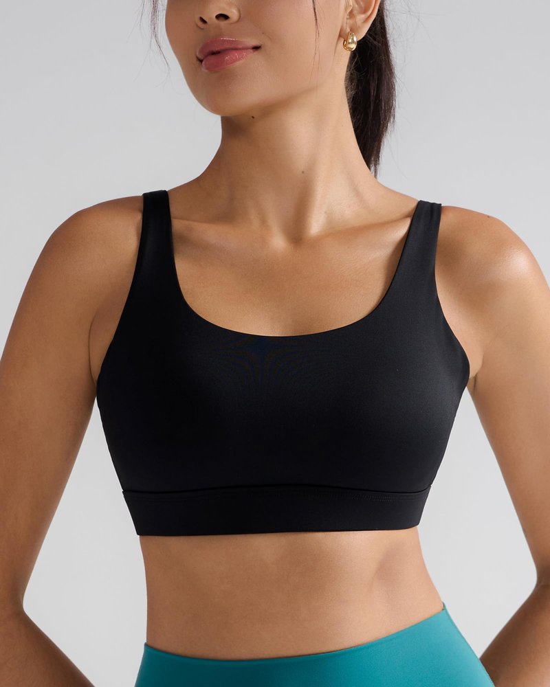 RUNNING GIRL Sports Bra for Women High Support, Molded Cup High Impact Sports Bras with Sewn in Pads Workout Running Bra(3128 Black L)