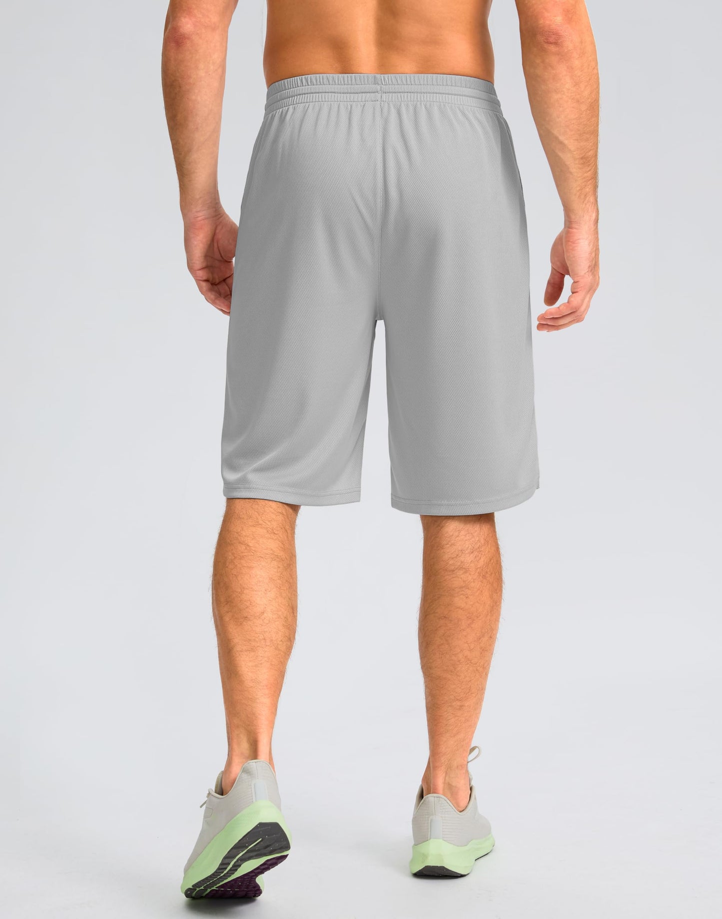 G Gradual Men's Athletic Shorts with Pockets 9" / 11" Long Basketball Shorts Lightweight Quick Dry Gym Workout Shorts for Men(Light Gray,M)
