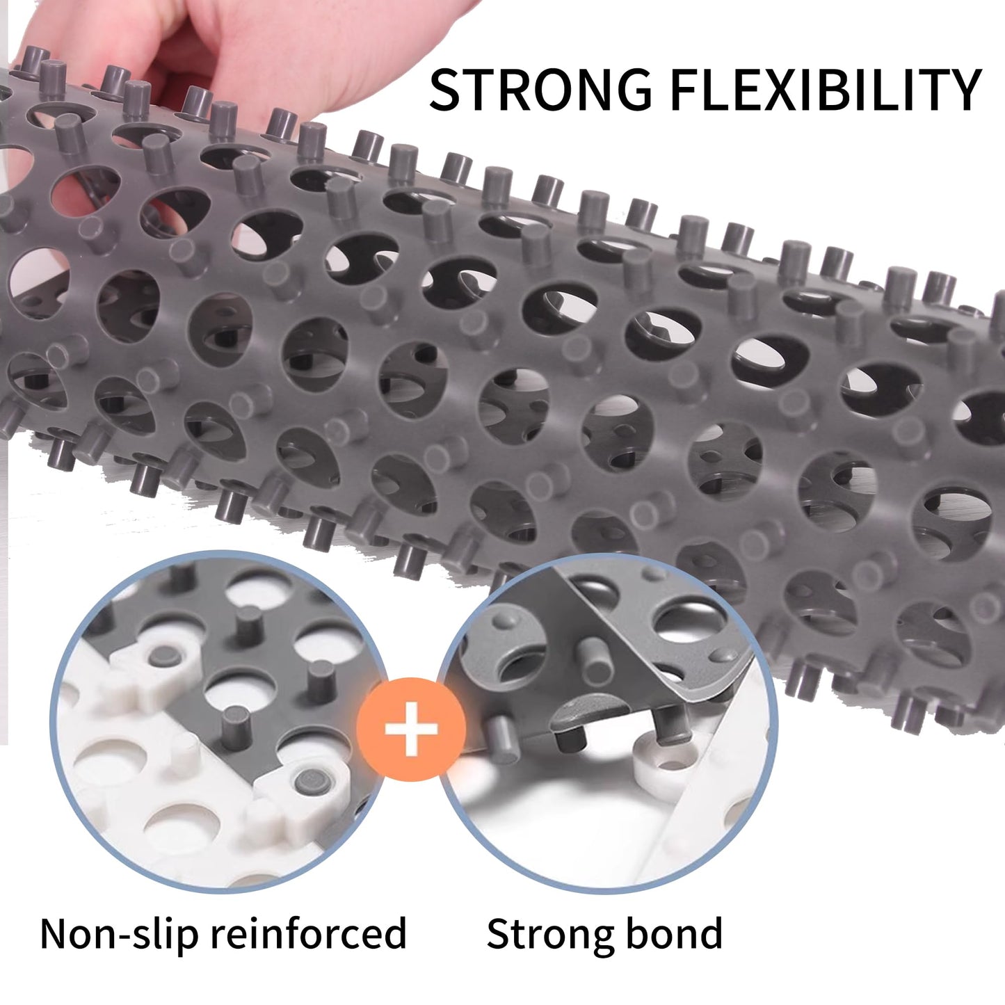 12 Pack 11.8" x 11.8" Interlocking Floor Tiles with Drain Holes Soft PVC Non Slip Shower Floor Mat Modular Interlocking Cushion Mat for Drain, Pool, Patio, Balcony, Kennel, Poultry, Floor Grid, Grey
