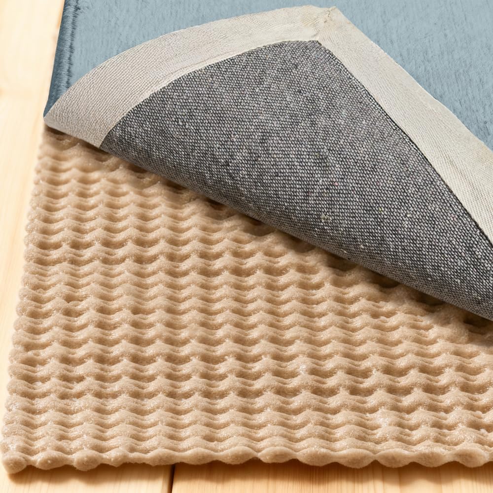 GORILLA GRIP® Premium Dual Sided Thick 2x6 Rug Gripper Pad for Hardwood Floors, Breathable Slip Resistant Pad Grips Under Carpet Area Rugs for Hard Surface Floor Protection, Easy Trim Mats, Beige