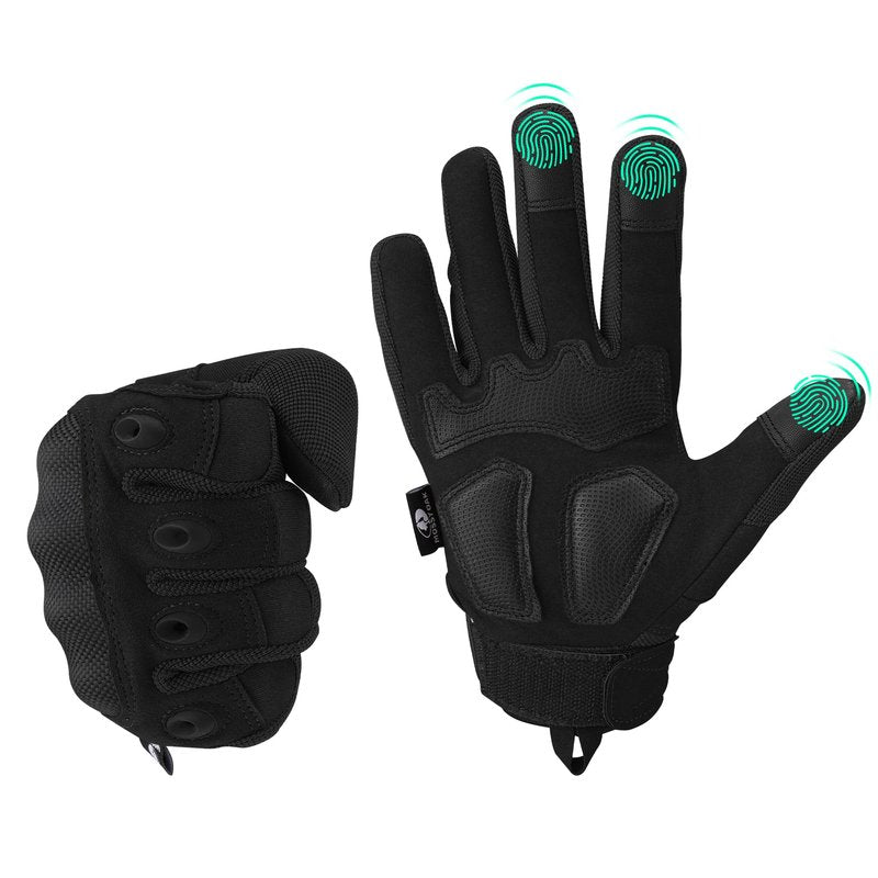 Mossy Oak Motorcycle Gloves for Men, Touchscreen Riding Gloves with Palm Padding for Cycling, Hiking, Camping and Climbing