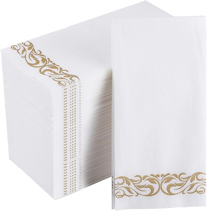 FOCUSLINE 200 Linen Feel Disposable Bathroom Napkins, Soft and Absorbent Paper