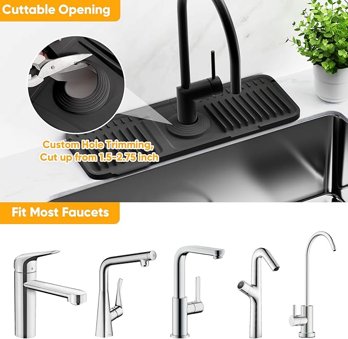 14.6 inch Faucet Mat for Kitchen Sink Splash GuardKitchen Sink Faucet Mat