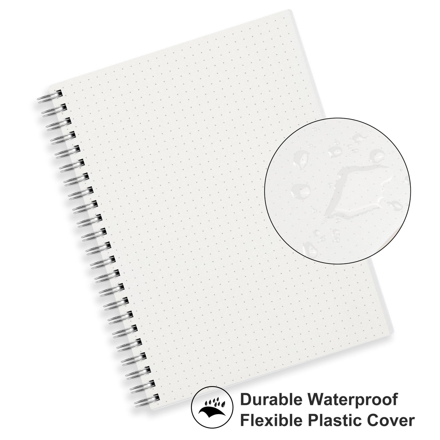 RETTACY Dotted Journal Notebook, 3-Pack, 160 Pages per Pack, A5 Medium Size (5.7'' × 8.3''), 100 GSM Thick Paper, Spiral-bound, Flexible Plastic Cover, for Journaling, Planning, Tracking