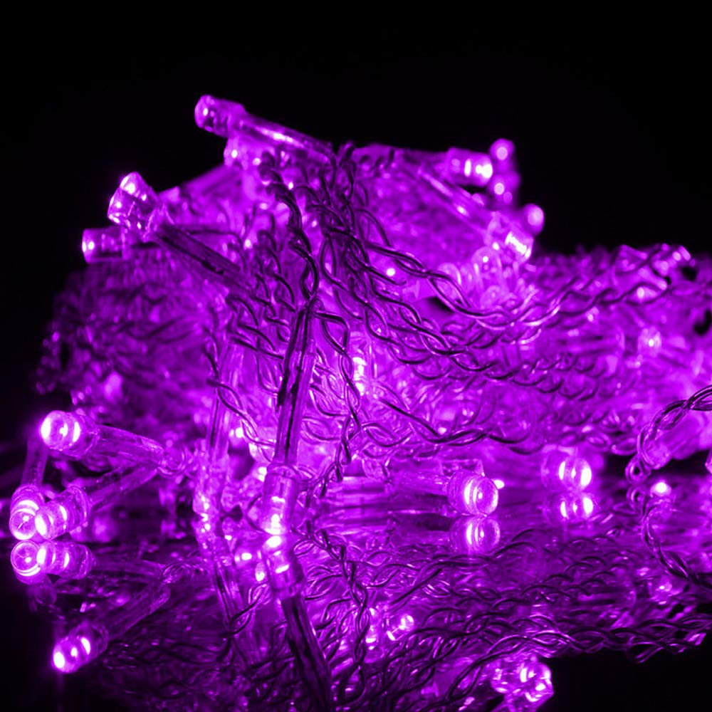 Lainin 3.5M/11ft 96 LED Linkable Fairy Curtain String Light with 8 Modes Control for Indoor/Outdoor/Patio/Wedding/Valentines Day/Christmas Party 4th of July Decor(Purple)