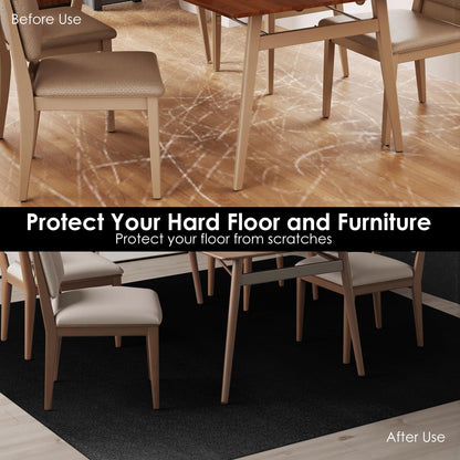 Vicwe Area Mat for Hard Floor, 4.75'×7' Area Rug for Home, PVC Non-Slip Floor Protector for Dining Room, Large Anti-Scratch Floor Mats for Laundry Room, Kitchen, Bedroom (Black)