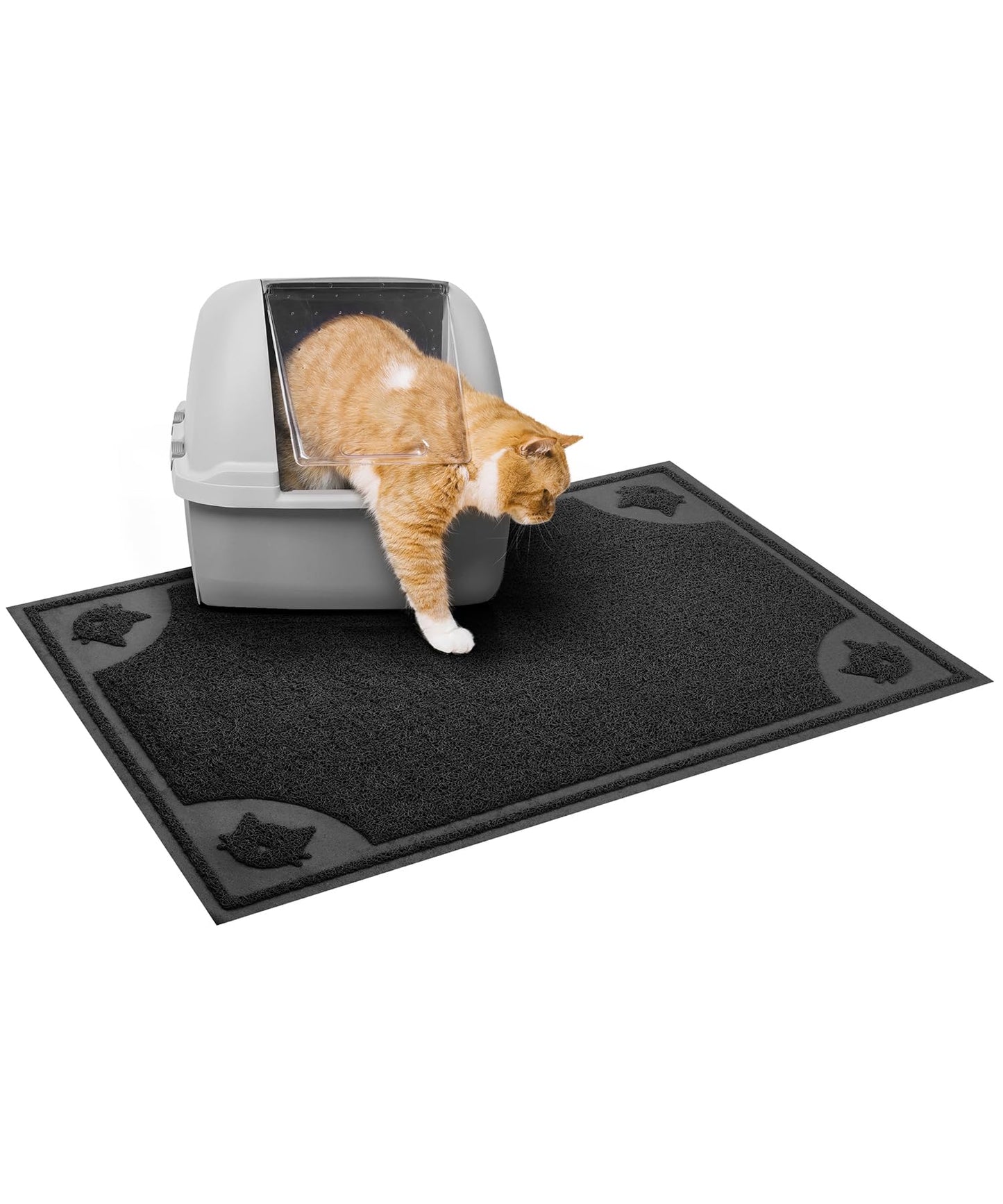 Mr. Pen- Large Cat Litter Mat, 23”x 35”, Black Cat Litter Box Mat
