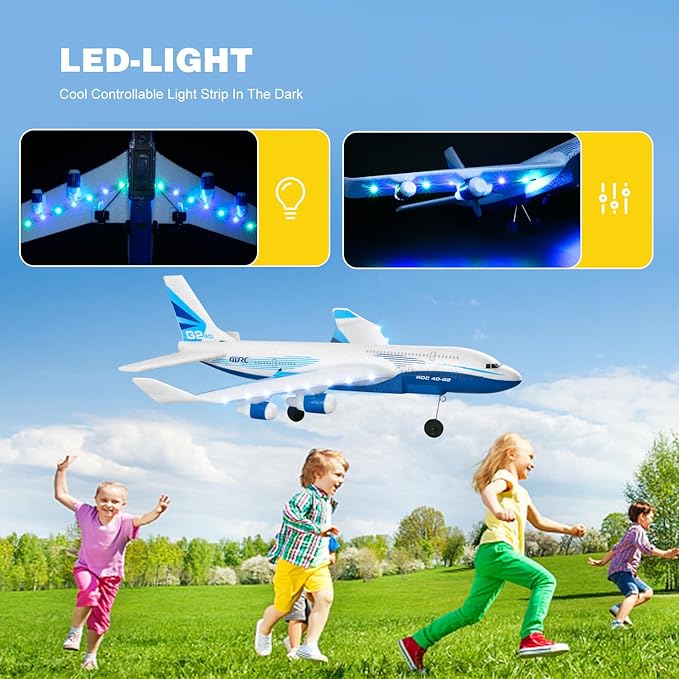 4DRC G2 Foam Remote Control Airplanes RC Planes for Kids Adults RC Airplane Fighter Jet with 3 Battery for Beginners Adult Light Airplane Toy Gifts for Kids Boys （3 Battery）