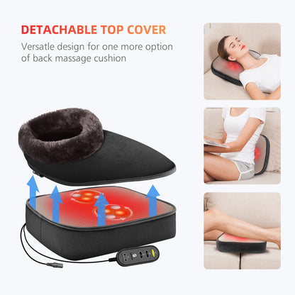 COMFIER Foot Massager with Heat, Electric Foot Warmer,Gifts for Women,Men, Shiatsu Feet Massager Machine for Plantar Fasciitis,Neuropathy, 2-in-1 Foot & Back Massager, Foot Heater