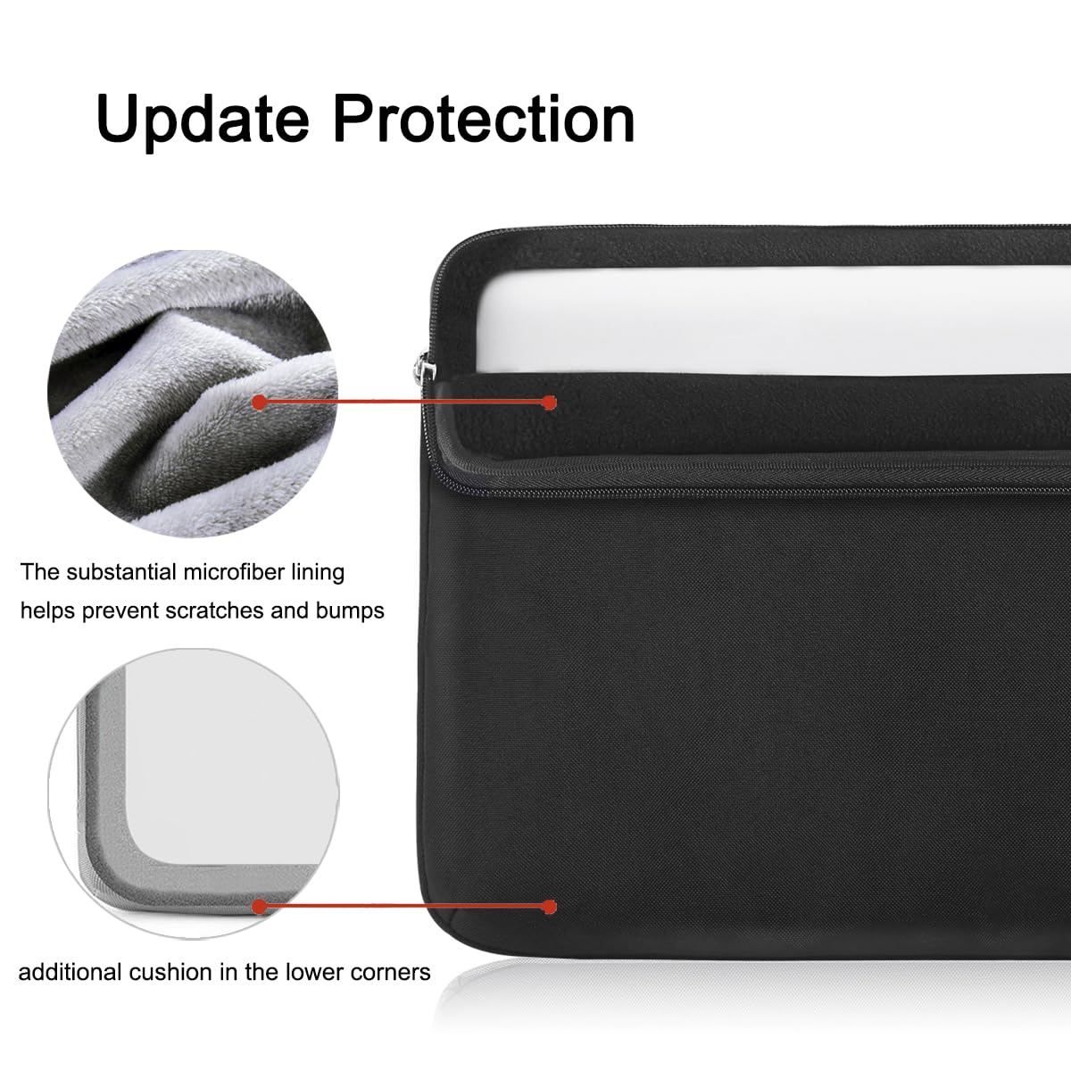 Voova Laptop Sleeve Case 13 13.6 Inch with Handle, 360°Protective Waterproof Slim Computer Bag Cover Compatible with MacBook Air 13 M1/M2/M3/M4 2020-2024, MacBook Pro 13, IPad Air/Pro 13, Black