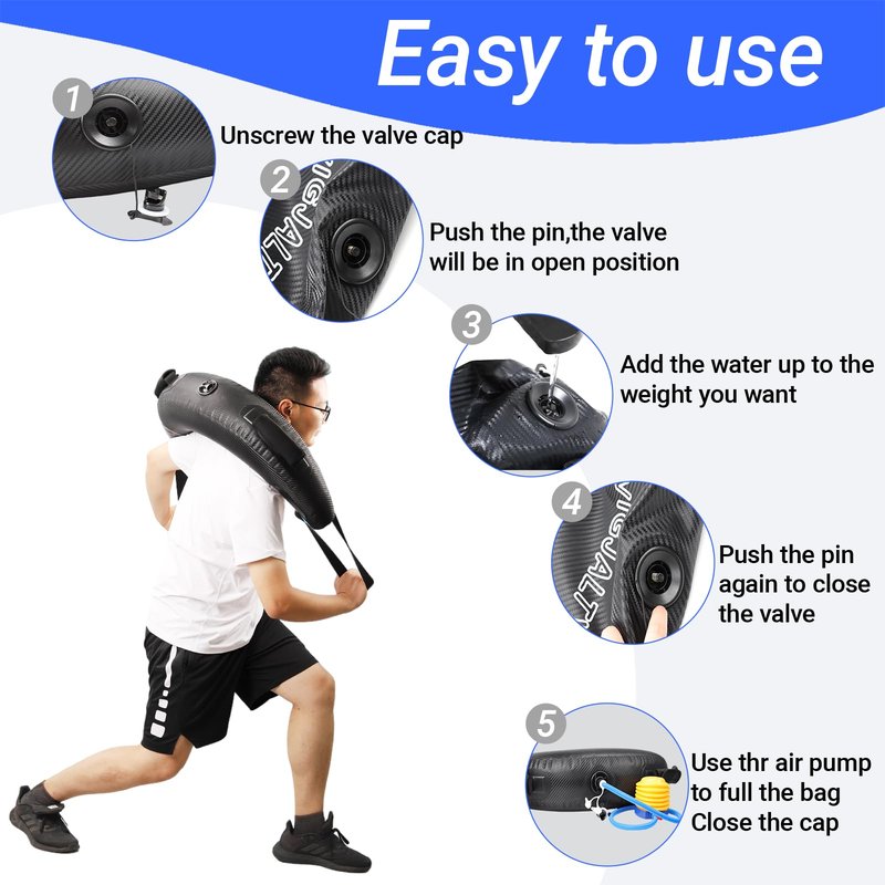 Aqua Bags-Water weight Bag Up to 38lbs - Unstable Core Water Weight Ball, Adjustable Workout Sandbag Alternative for Full-Body Exercise, Portable Stability & Balance Trainer for Instability Training