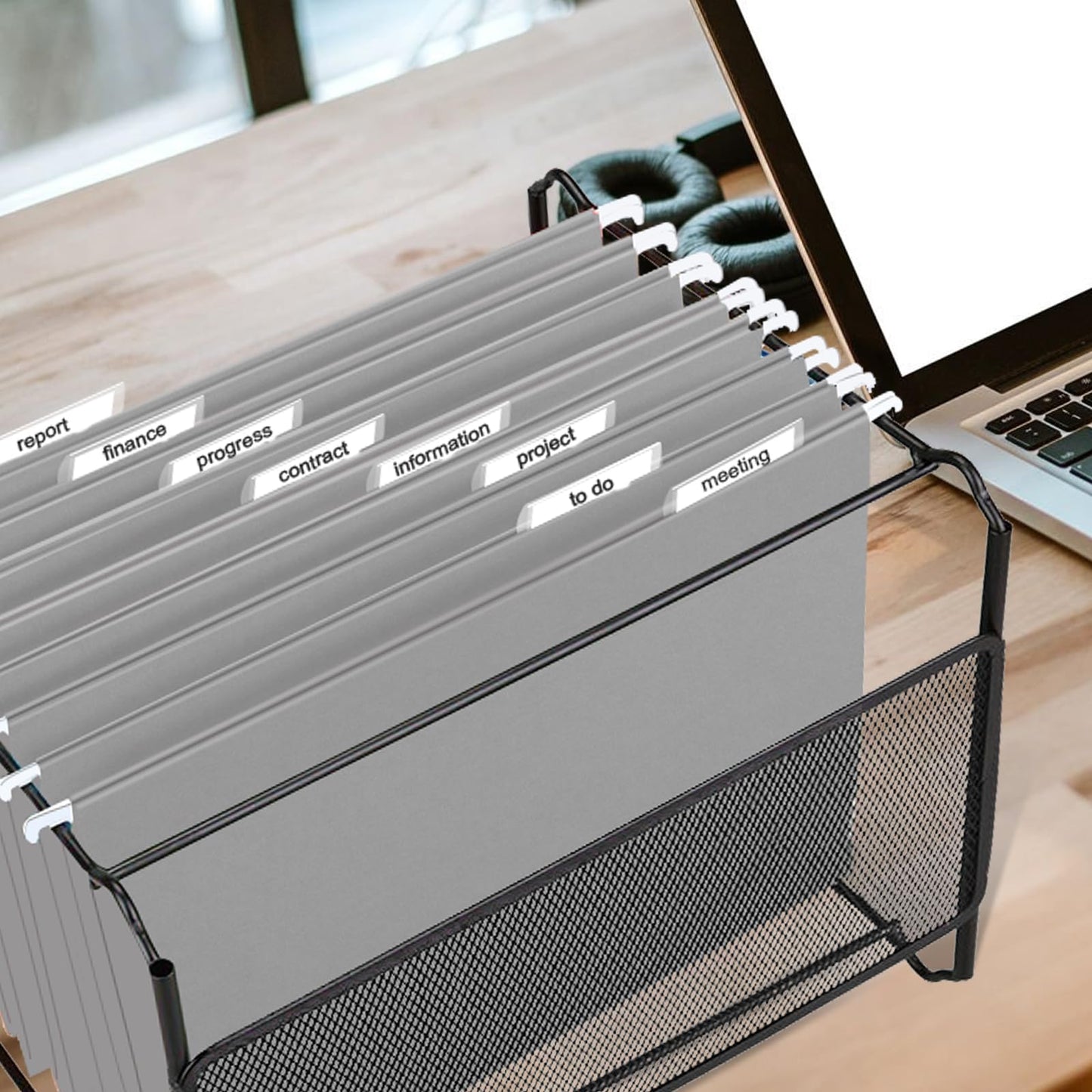 HERKKA Hanging File Folders, 30 Pack Reinforced Letter Size Hanging Folders, Designed for Bulky Files, Filing Cabinet, 1/5-Cut Adjustable Tabs (Gray)