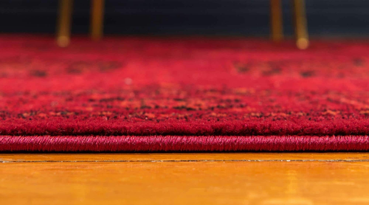 Unique Loom Tekke Collection Over-Dyed Saturated Traditional Torkaman Area Rug (5' 0 x 8' 0 Rectangular, Red/Black)