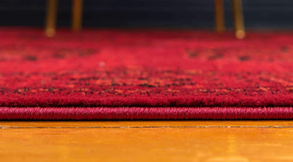 Unique Loom Tekke Collection Over-Dyed Saturated Traditional Torkaman Area Rug (5' 0 x 8' 0 Rectangular, Red/Black)