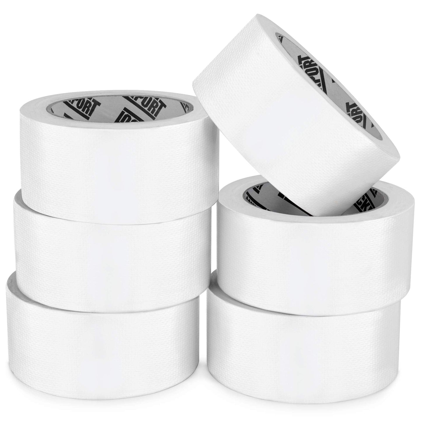 Lockport Duct Tape Heavy Duty Waterproof,20 Yards x 2 Inch,Strong Adhesive Roll for Indoor & Outdoor Repair,No Residue,Tear by Hand - Duct Tape Bulk Value (White, 6-Pack)