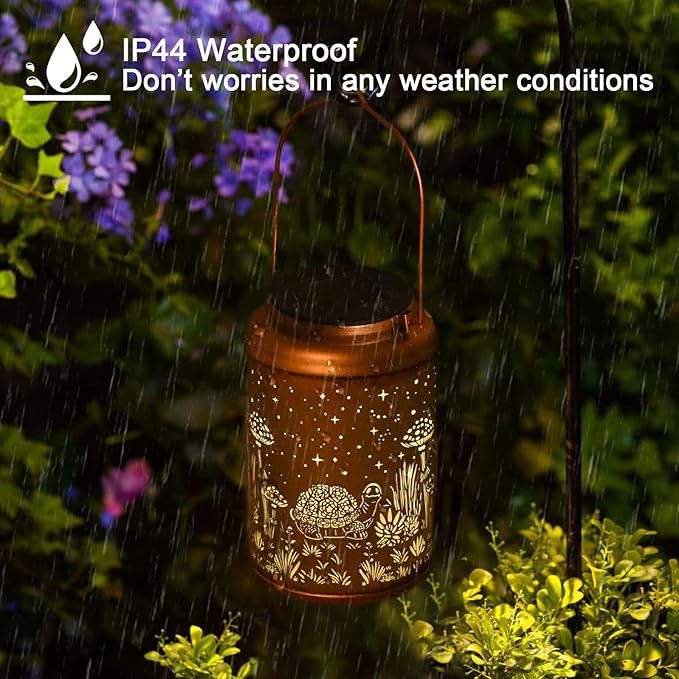 Solar Lanterns Outdoor Waterproof - Turtle Solar Lights Outdoor Garden Decor for Outside, Birthday Gifts for Women, Mom, Mothers Day Gifts, for Patio, Yard, Lawn, Balcony