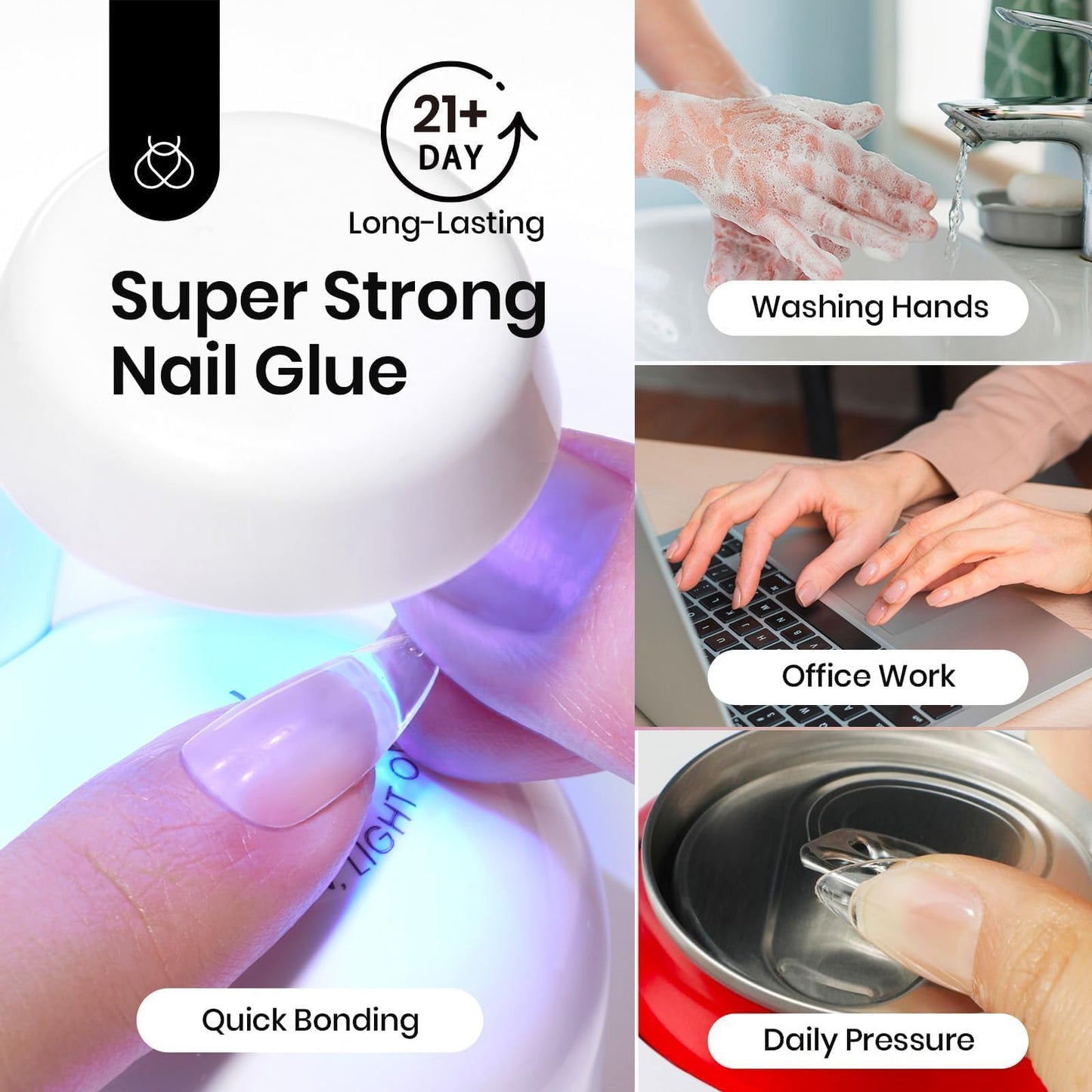 Beetles Gel Nail Extension Kit Almond Shape, Easy 9 in 1 Glue Uv Led Set Etch X Nail Tips Short Almond Half Matte Tips, Gift for Women & Girls, 504 pcs