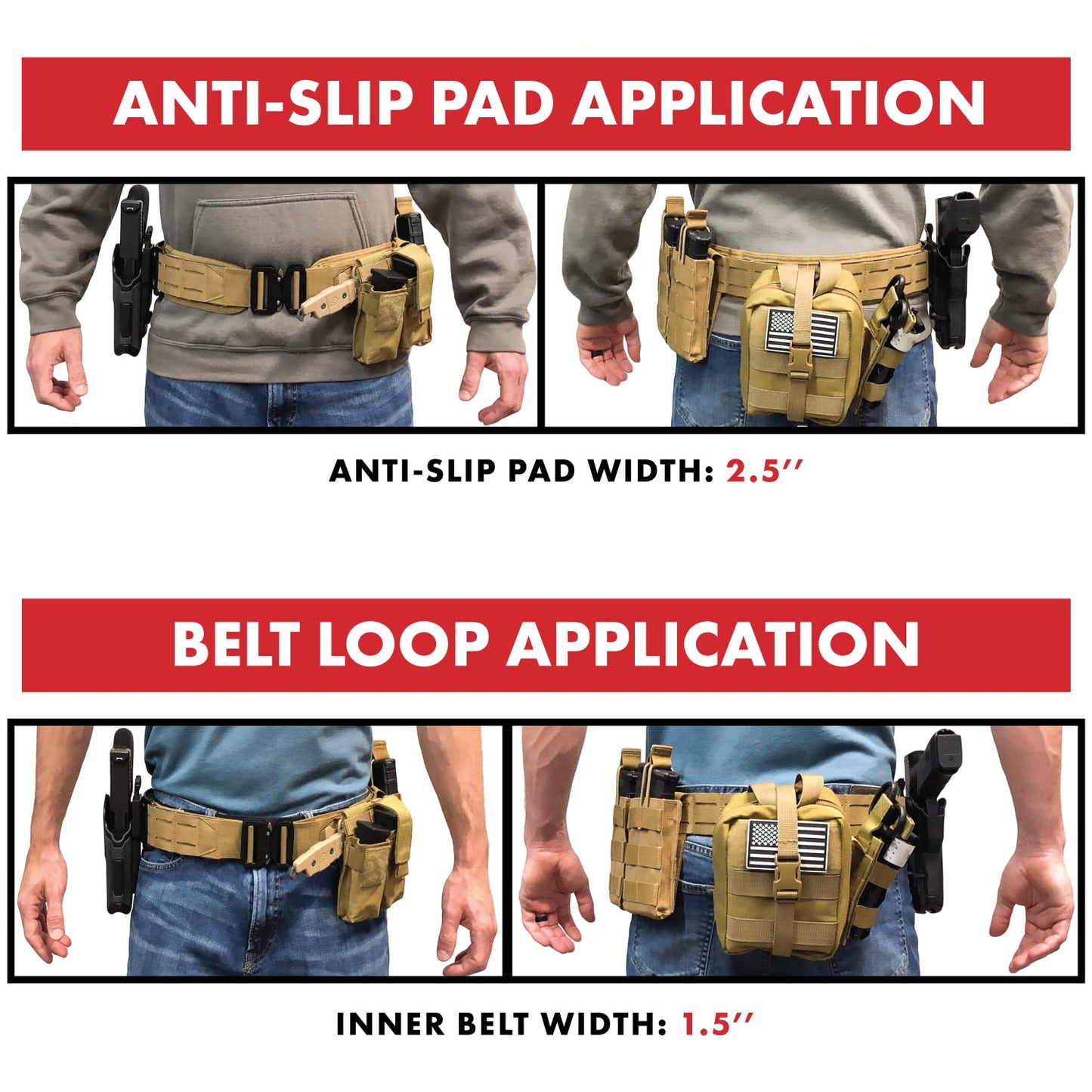 Bear Armz Tactical Battle Belt | Heavy Duty Nylon Belts | Molle Riggers Belt | American Company (Tactical Black, M- Medium)