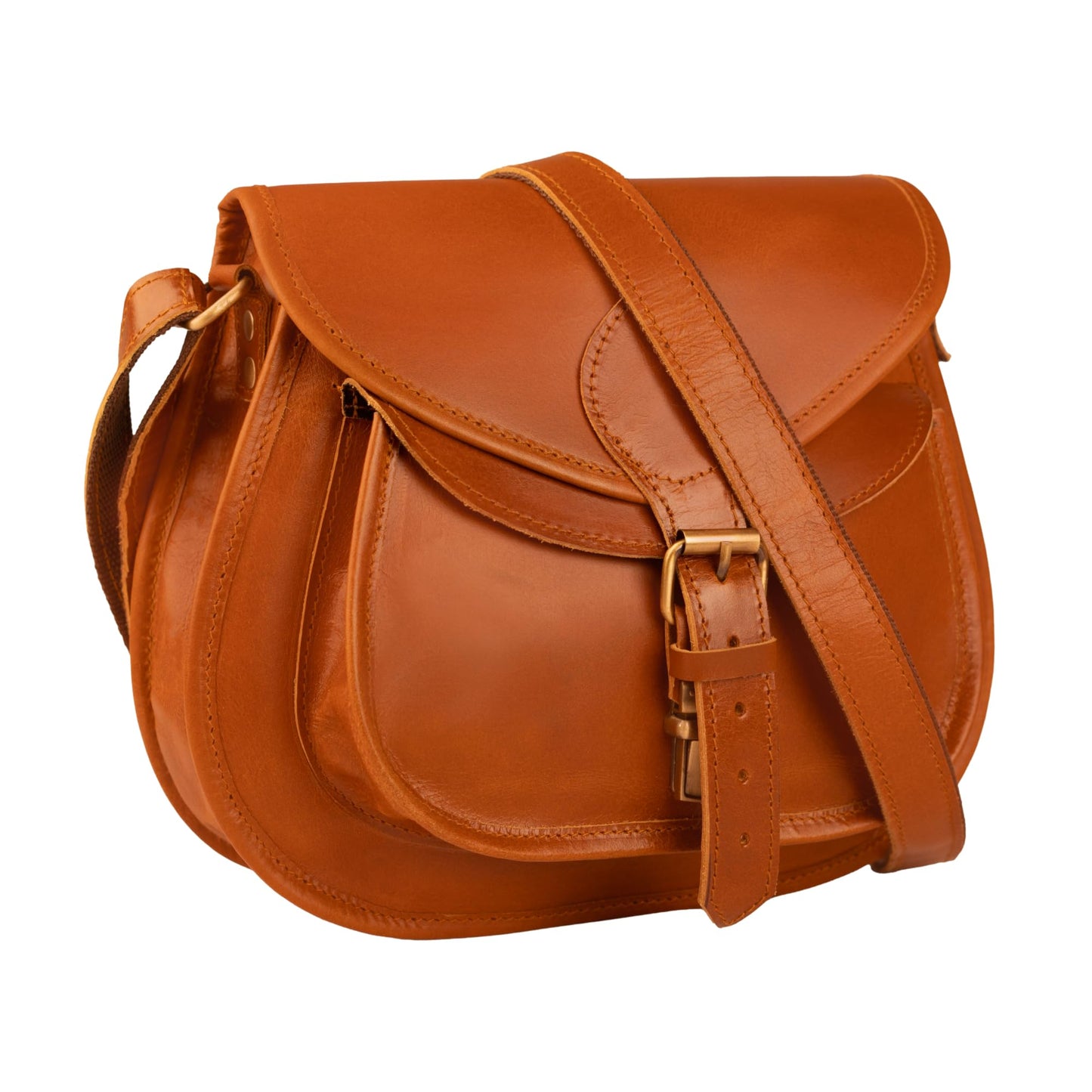Satchel And Fable Leather Crossbody Satchel Bag Vintage Purses Handbags for Women 11 inch