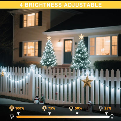 400 LED Cluser Lights, Cool White Christmas Tree Lights with Remote, 8 Modes Twinkle Outdoor Waterprfoof Plug in for Indoor, Garland, Xmas, Wedding Decor,19.56ft, Black Wire