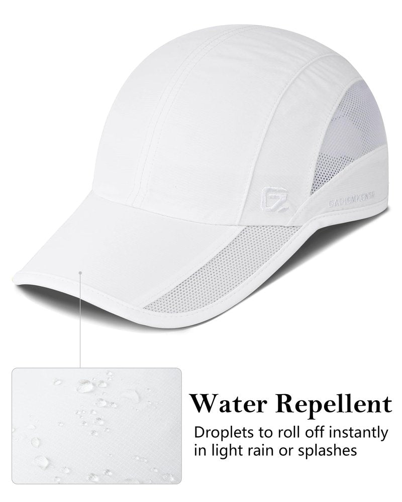 GADIEMKENSD Outdoor Running Hat Men Cooling Golf Hat Women Baseball Cap Quick Dry Breathable Mesh UPF50+ Sun Cap Trucker Dad Hats for Tennis Summer Beach Pickleball Plain White M/L 7-7 1/2