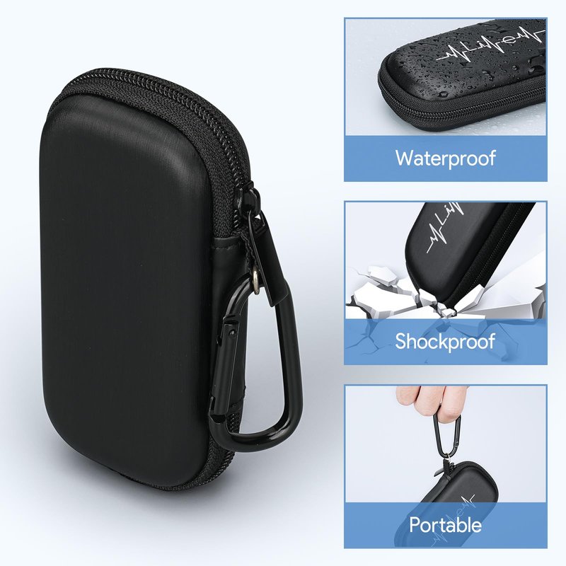 YINKE Case for AliveCor Kardia Mobile Heart Monitor EKG/Wireless 6-Lead EKG, Travel Case Protective Cover Storage Bag (Black)