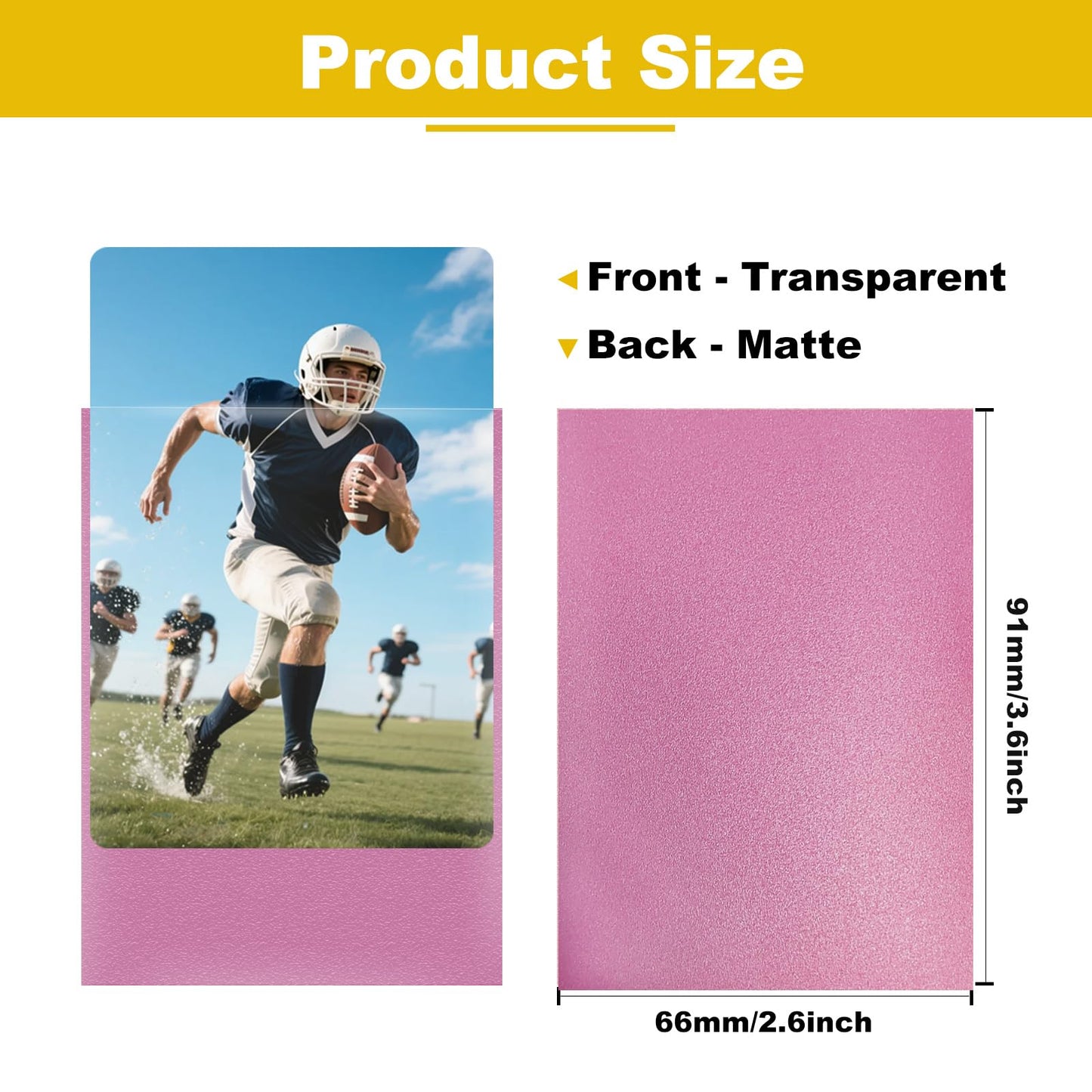 Premium Card Sleeves, 150 Sleeves 2.6''x3.6''(66x91mm) Compatible with Standard Sized Trading Card, Fit for MTG PTCG Game Card, Baseball Card, Sport Card (Rose Red)