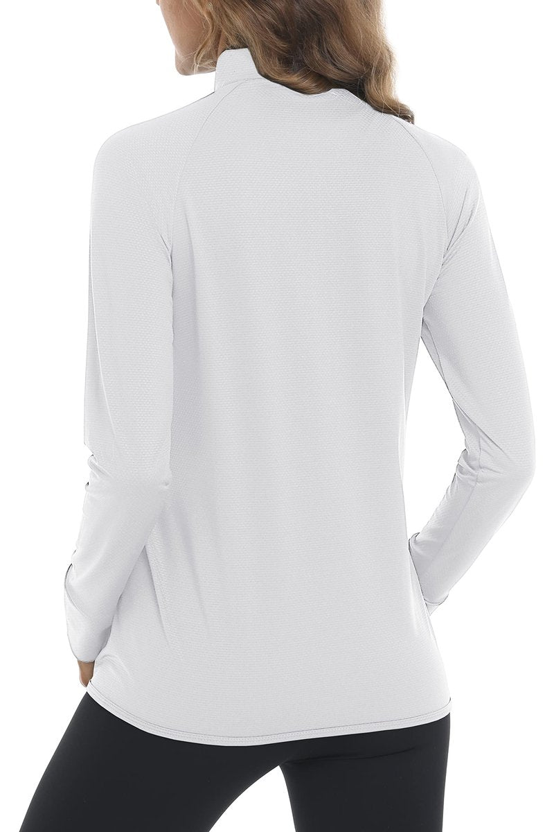 MAGCOMSEN Women's Lightweight Jacket Full Zip Long Sleeve Shirt Jacket Workout Jackets for Women Running Athletic Jackets White M