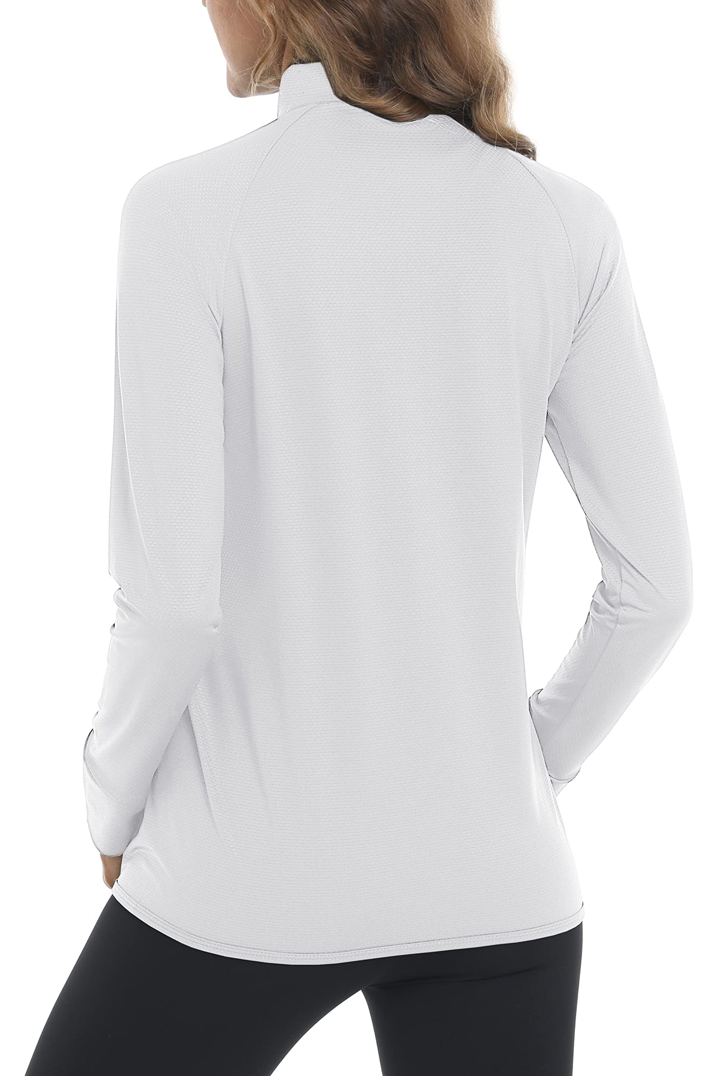 MAGCOMSEN Women's Lightweight Jacket Full Zip Long Sleeve Shirt Jacket Workout Jackets for Women Running Athletic Jackets White S
