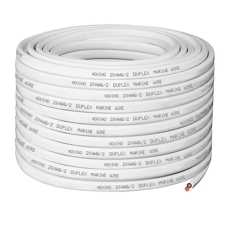 20 Gauge Marine Wire,20 AWG 200ft Duplex Marine Grade Wire Tinned Copper Boat Electrical Cable for Boat/Automotive/RV/Camper Outdoor Use